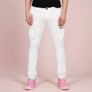 Baldinini Trend Men's White Cargo Trousers