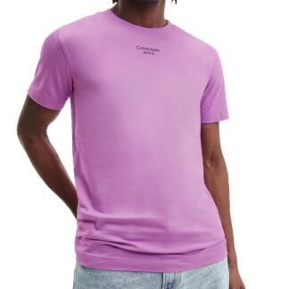 Calvin Klein Jeans Men's Purple Plain T-Shirt