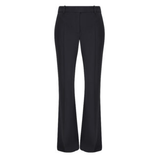 Alexander McQueen Black Flared Pants with Zip Closure