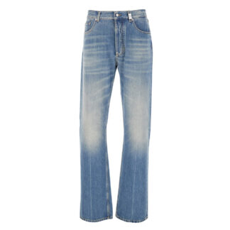 Alexander McQueen Straight Jeans with Skull Logo Plaque