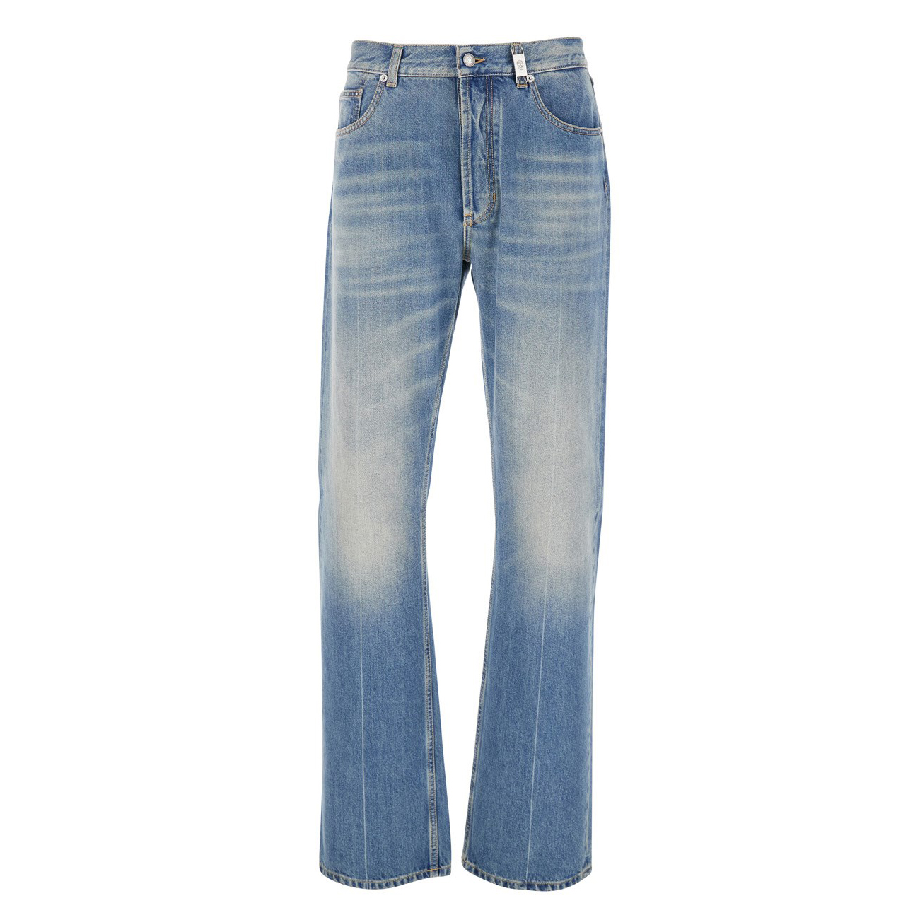 Alexander McQueen Straight Jeans with Skull Logo Plaque