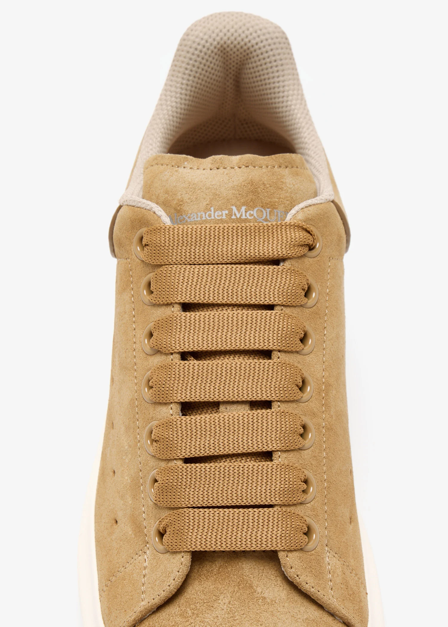 Alexander McQueen Khaki Leather Sneakers with Platform Sole - Image 4