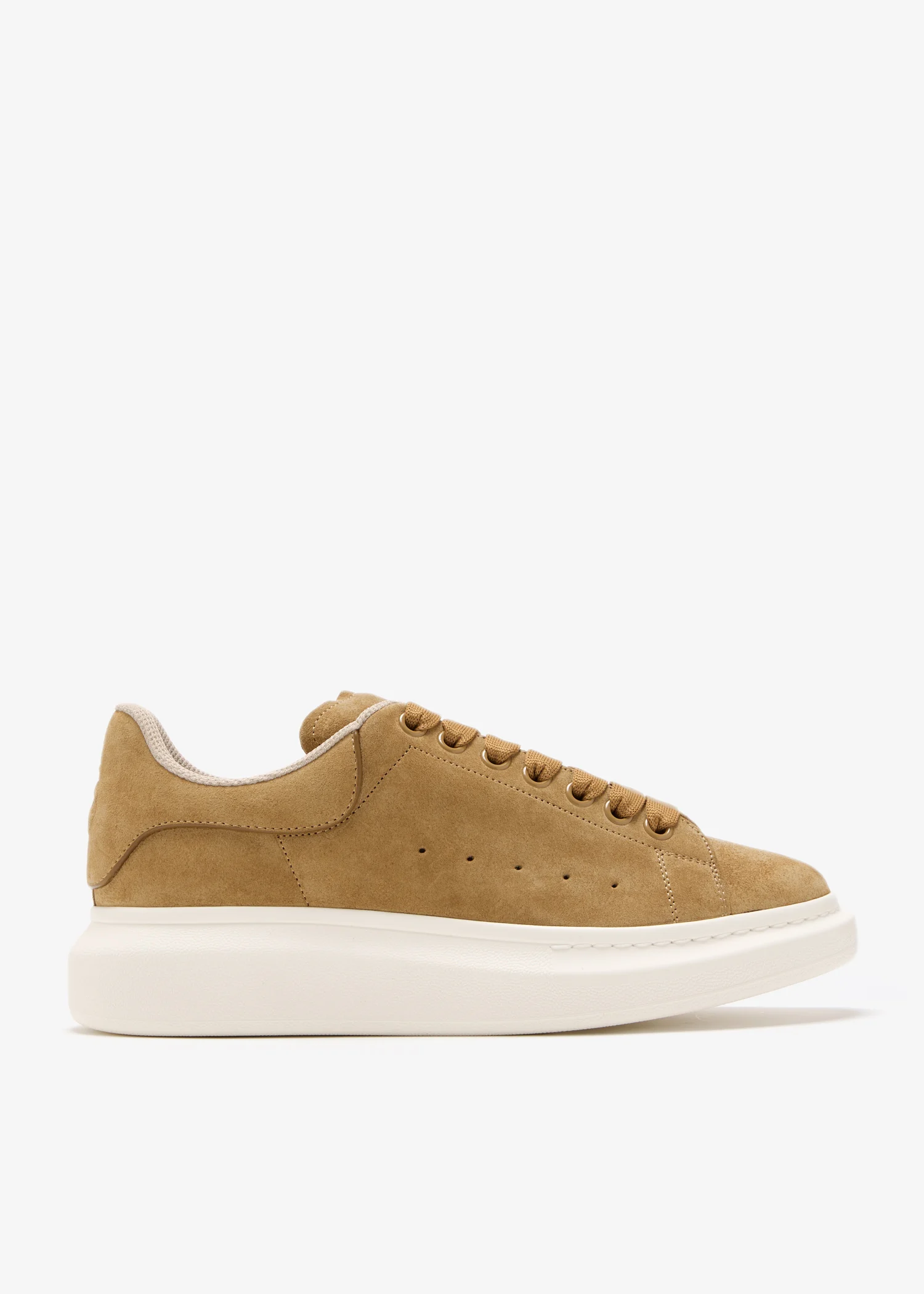 Alexander McQueen Khaki Leather Sneakers with Platform Sole - Image 2