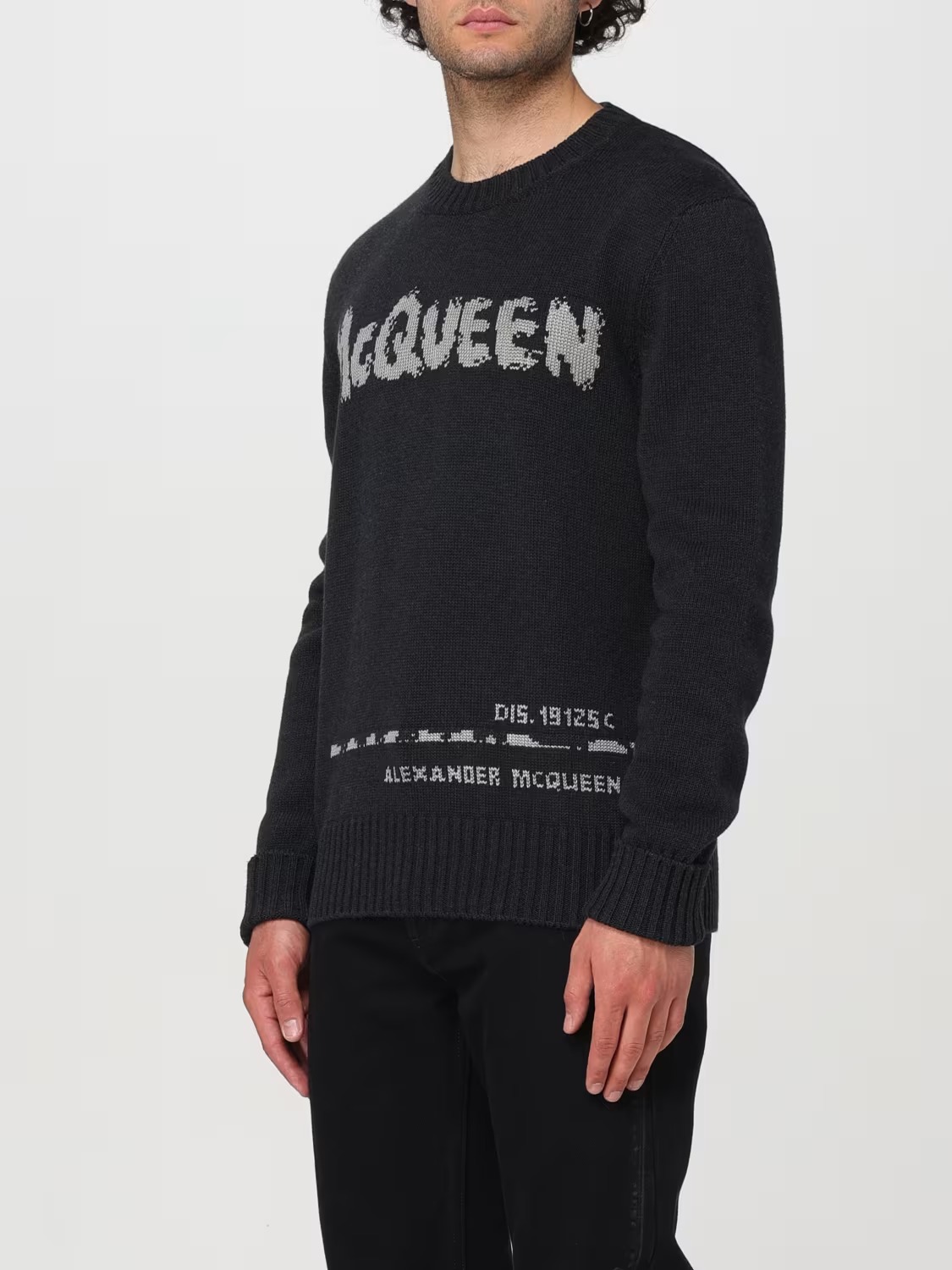 Alexander McQueen Cotton Sweater with Embroidered Logo - Image 4