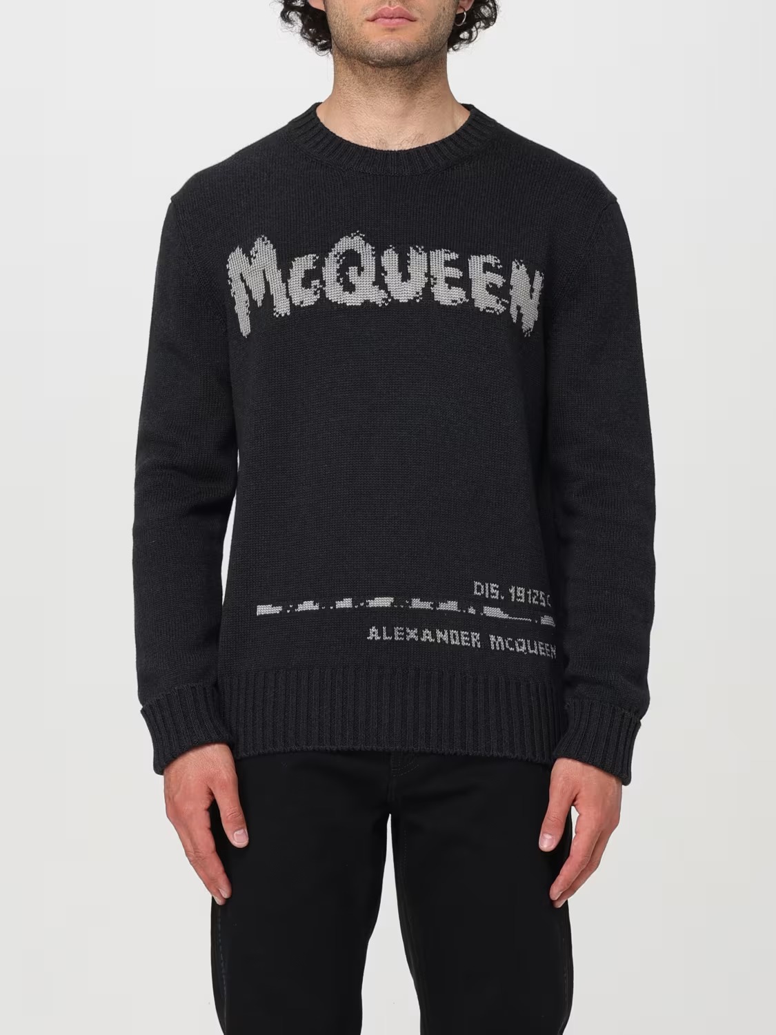 Alexander McQueen Cotton Sweater with Embroidered Logo - Image 2