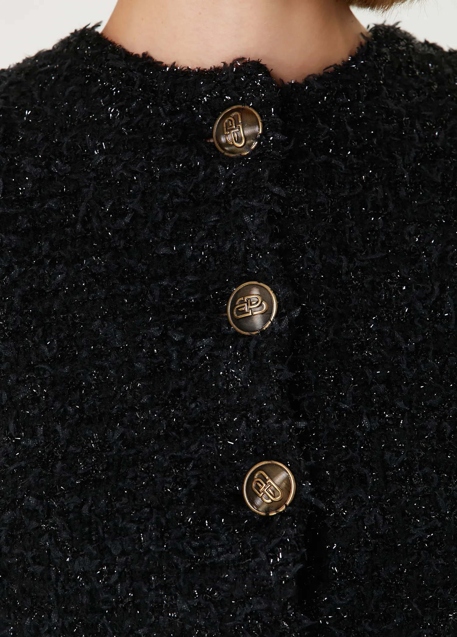 Balenciaga Cropped Cotton Cardigan with Sequins - Image 6