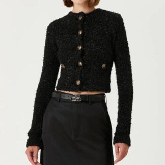 Balenciaga Cropped Cotton Cardigan with Sequins