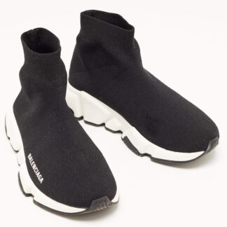 Balenciaga Black and White Speed Sneakers