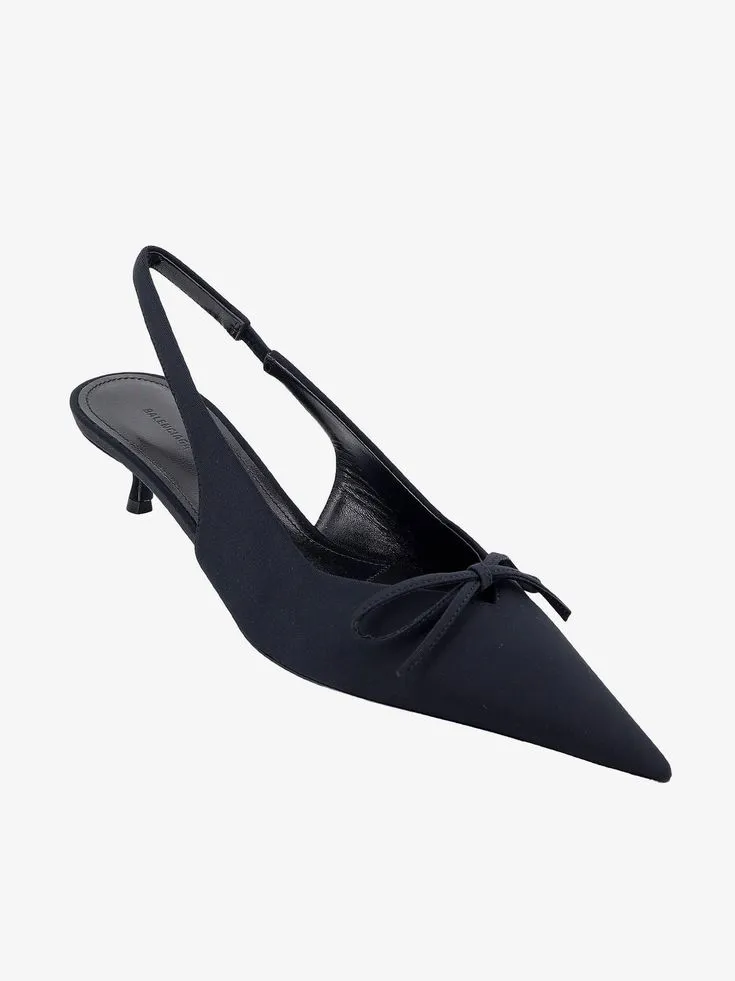 Balenciaga Bow Slingback Pumps with Kitten Heel - Image 3