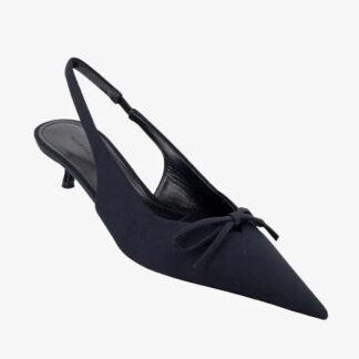 Balenciaga Bow Slingback Pumps with Kitten Heel