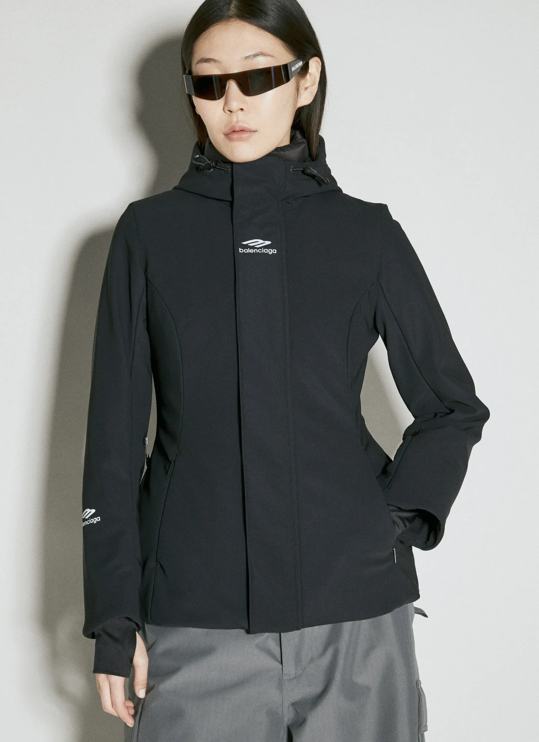 Balenciaga Quilted Down Jacket with High Collar and Adjustable Fit - Image 2