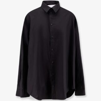 Balenciaga Cotton Chemisier Dress with Cut-Out Back and Asymmetrical Hem