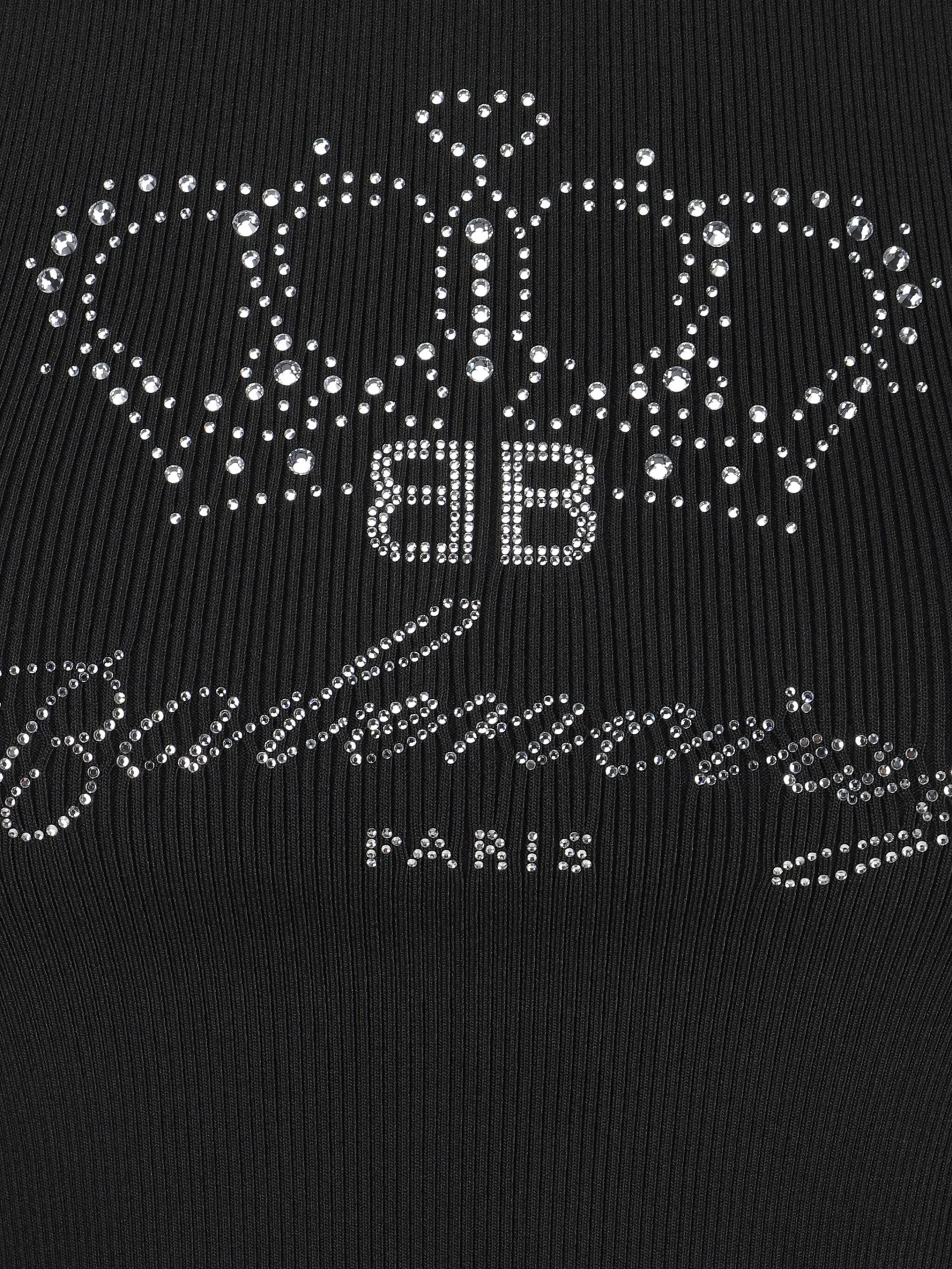 Balenciaga Iconic Sleeveless Ribbed Top with Contrasting Monogram - Image 6