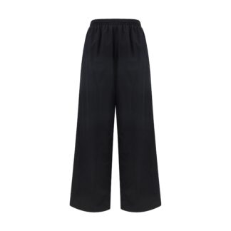 Balenciaga Wide-Leg Monochrome Pants with Iconic Monogram