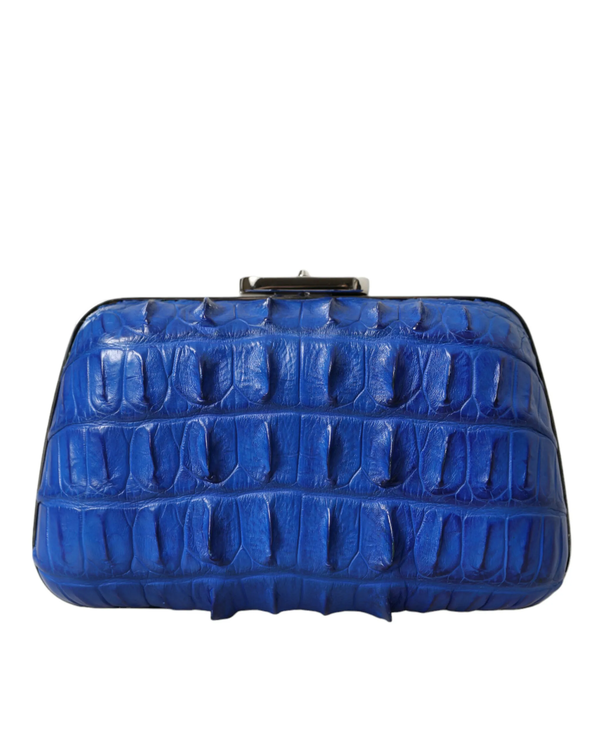BALENCIAGA Crocodile Skin Blue Clutch - Image 3