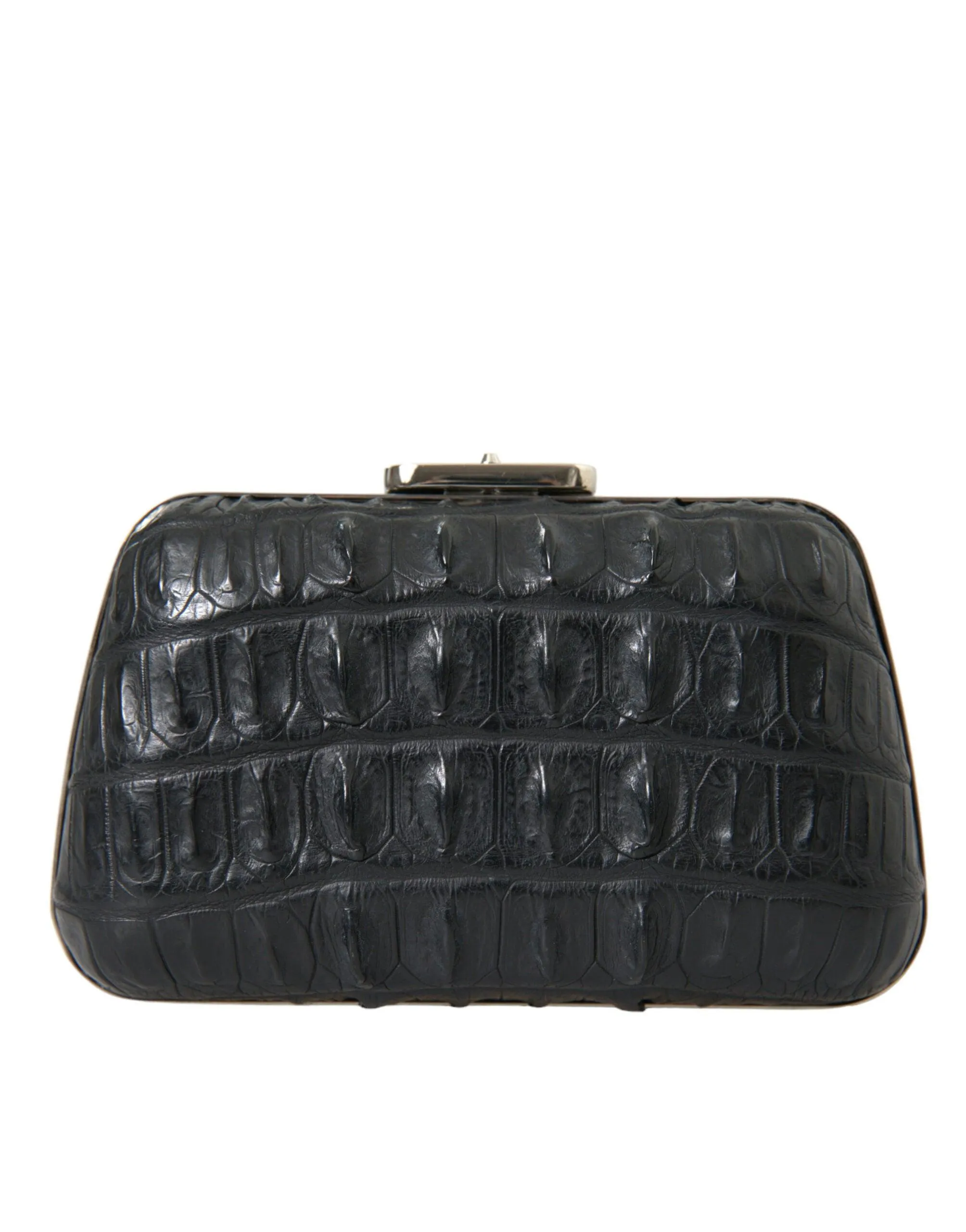 BALENCIAGA Black Crocodile Skin Leather Clutch Bag - Image 2