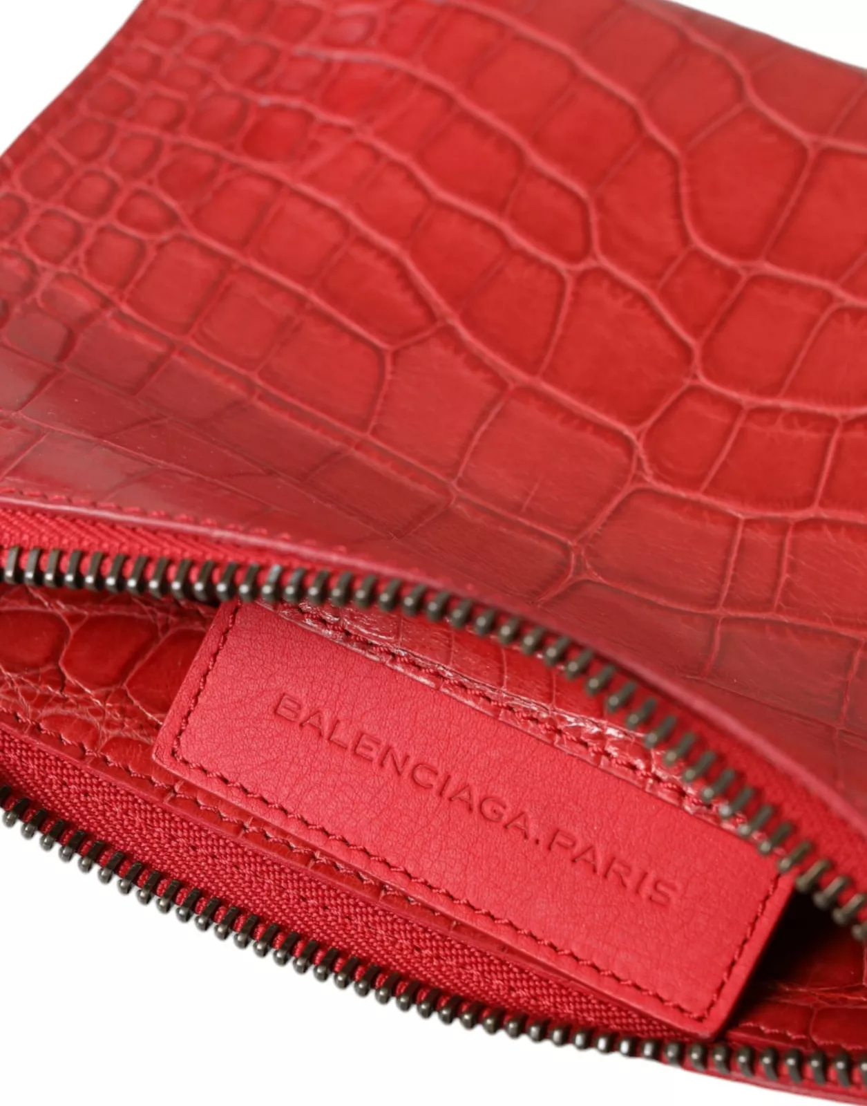 Balenciaga Exotic Red Alligator Leather Pouch Bag - Image 5