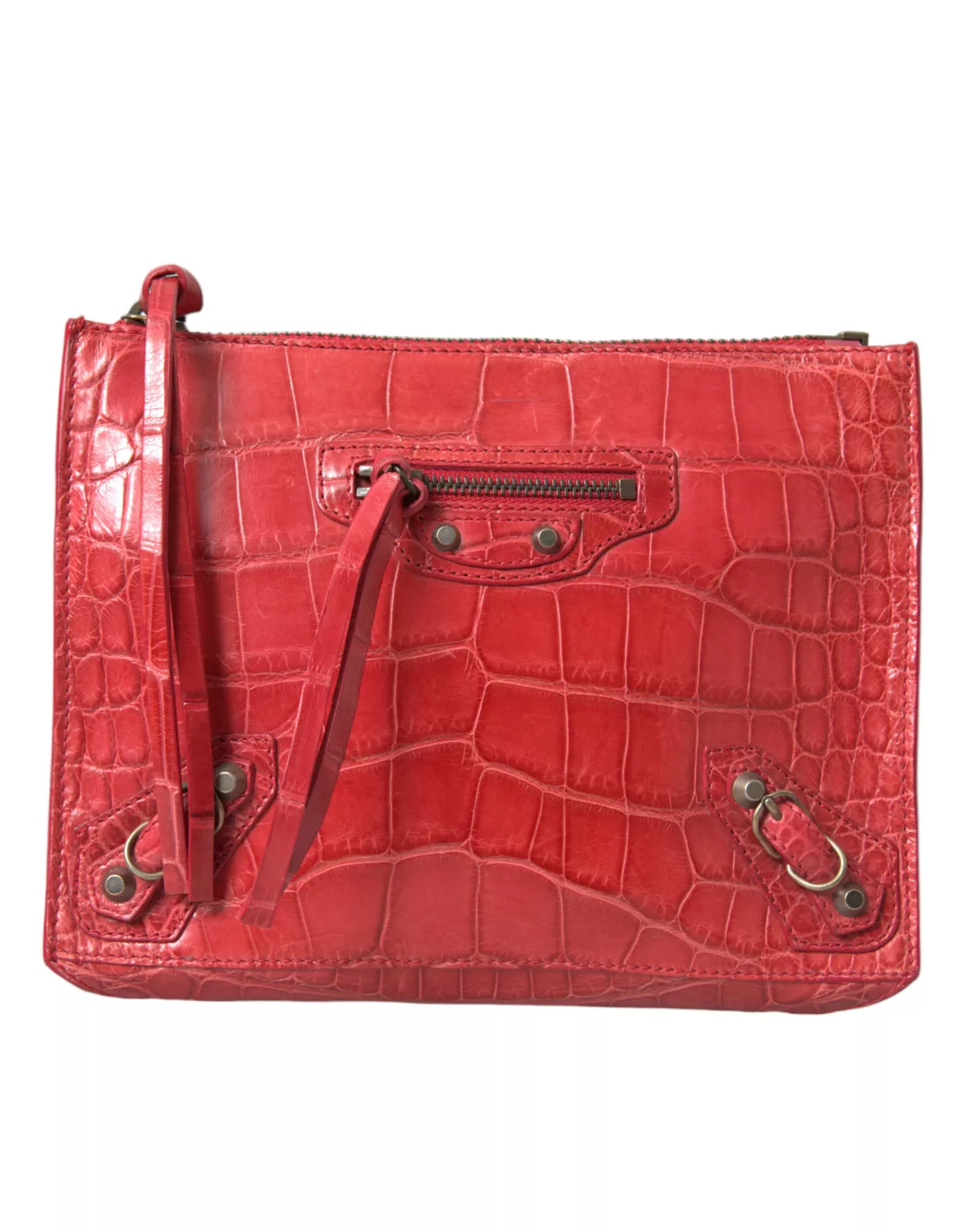 Balenciaga Exotic Red Alligator Leather Pouch Bag - Image 2