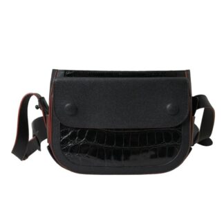 BALENCIAGA Women’s Black Crocodile Leather Camera Bag