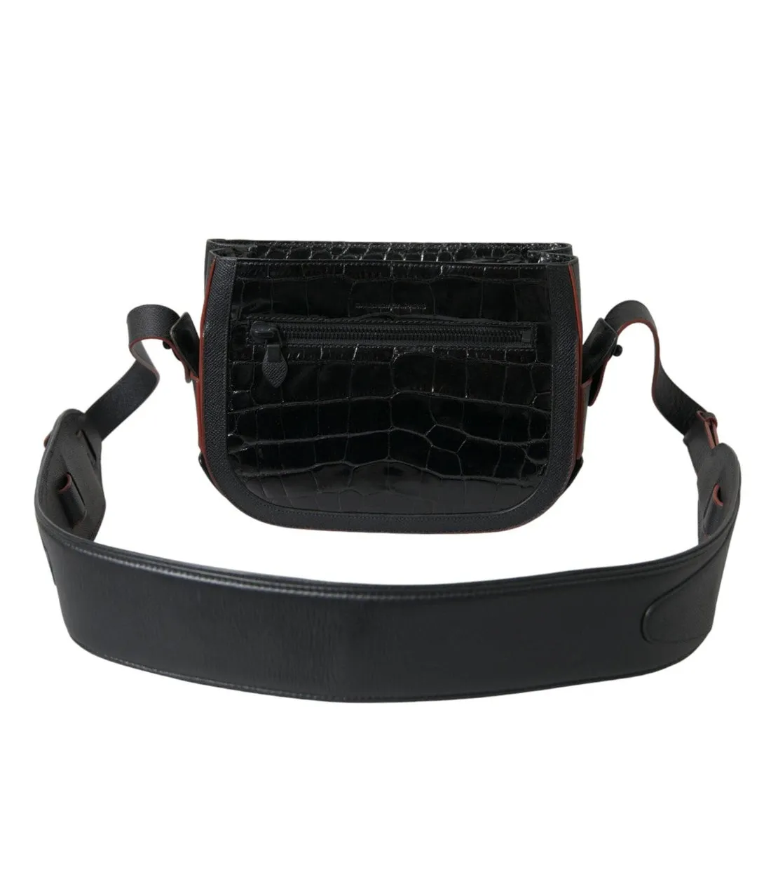 BALENCIAGA Women’s Black Crocodile Leather Camera Bag - Image 4