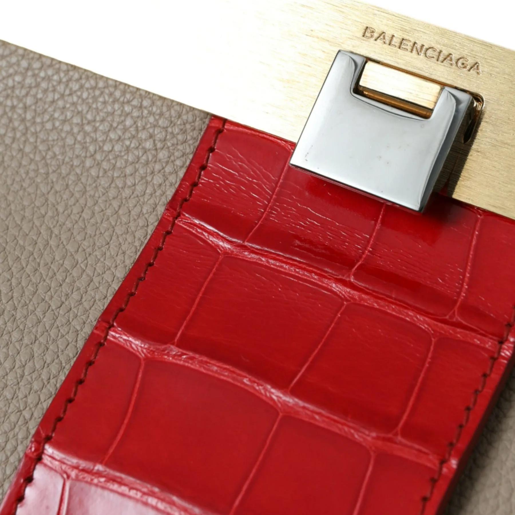 Balenciaga Two-Tone Alligator & Calf Leather Pouch Bag - Image 7