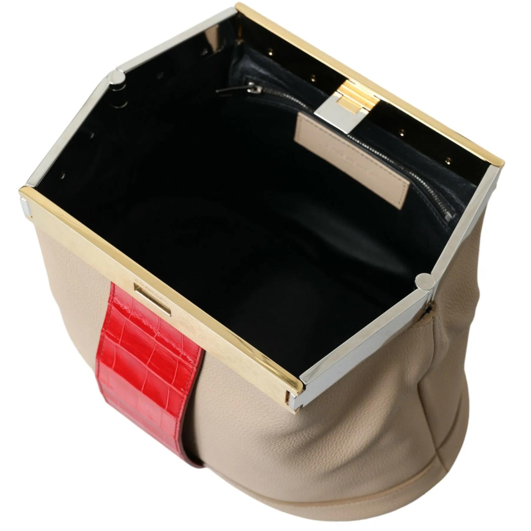 Balenciaga Two-Tone Alligator & Calf Leather Pouch Bag - Image 6