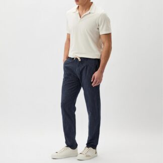 Baldinini Trend Blue Cotton Chino Trousers with Drawstring Closure