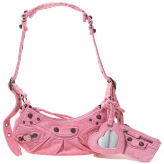 Balenciaga Le Cagole Pink Chenille Shoulder Bag