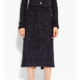 Balenciaga Cotton Midi Skirt with Asymmetric Hem and Back Slit