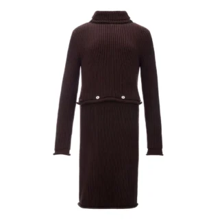 Bottega Veneta Chunky Knit Cotton Dress with Removable Top
