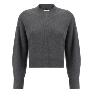 Brunello Cucinelli V-Neck Cashmere Sweater with Ribbed Design