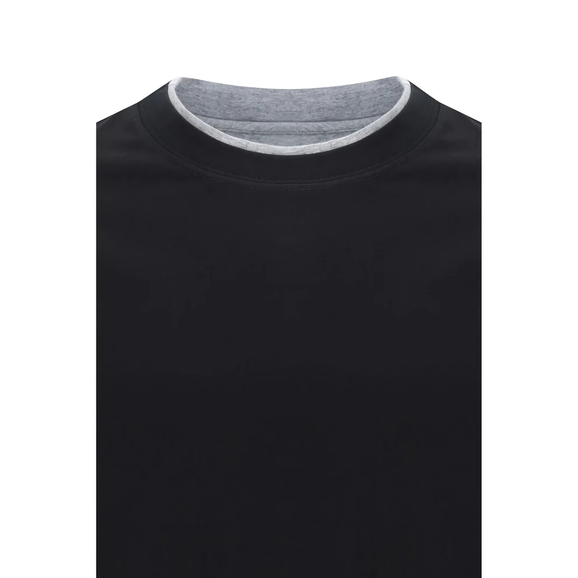 Brunello Cucinelli Cotton T-Shirt – Two-Tone Double Layer Design - Image 4