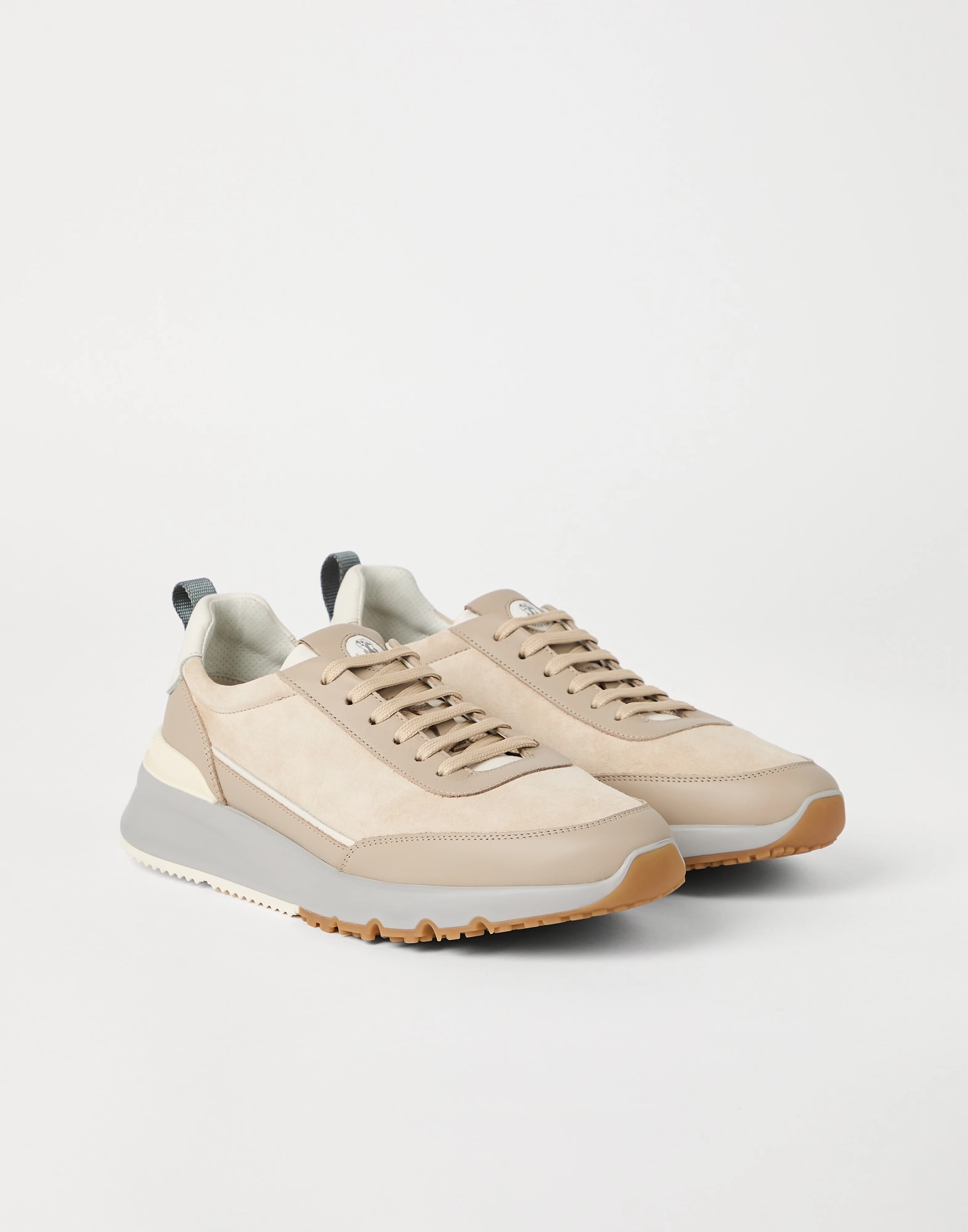 Brunello Cucinelli Luxe Lace-Up Sneakers with Embossed Monogram - Image 2