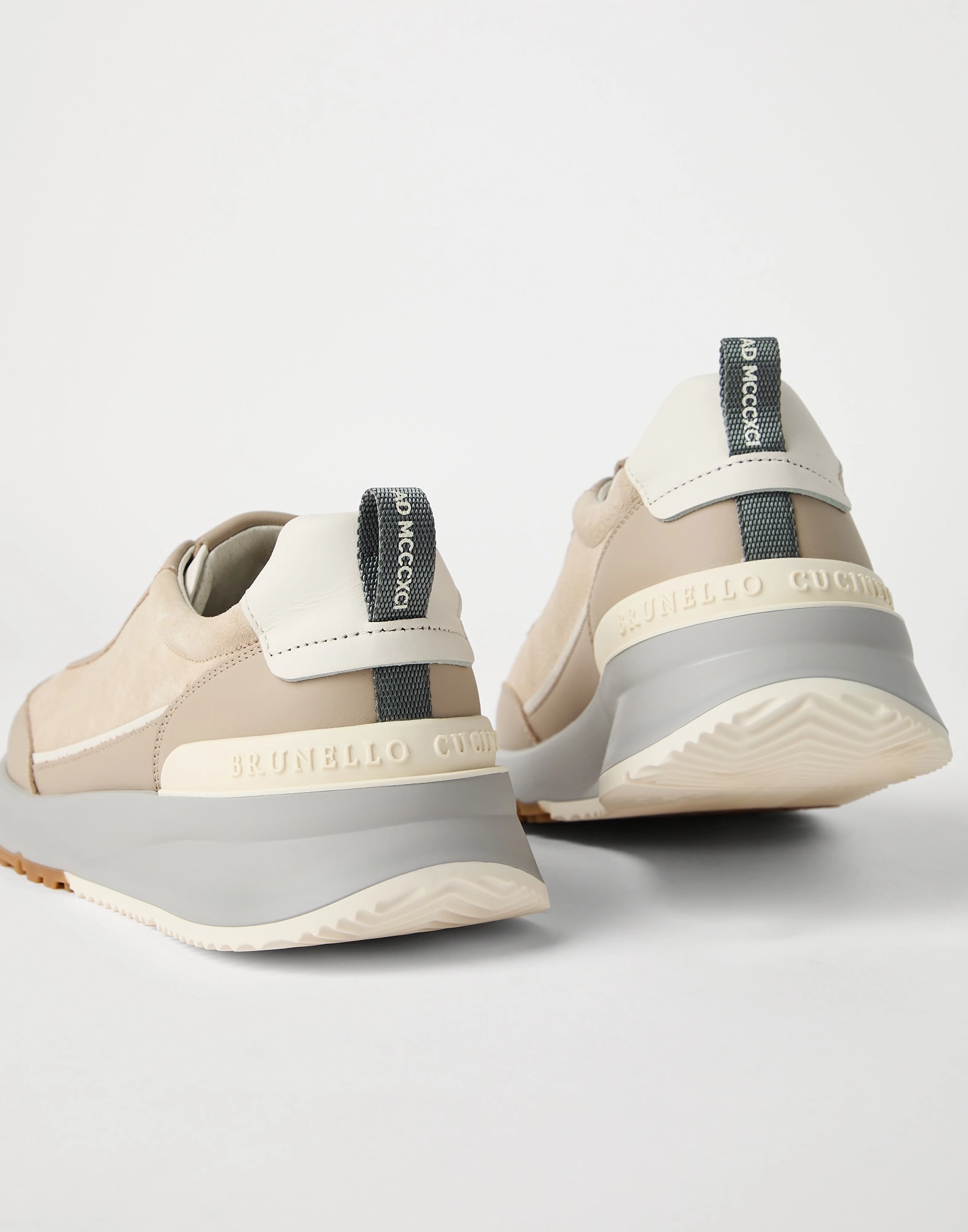 Brunello Cucinelli Luxe Lace-Up Sneakers with Embossed Monogram - Image 5