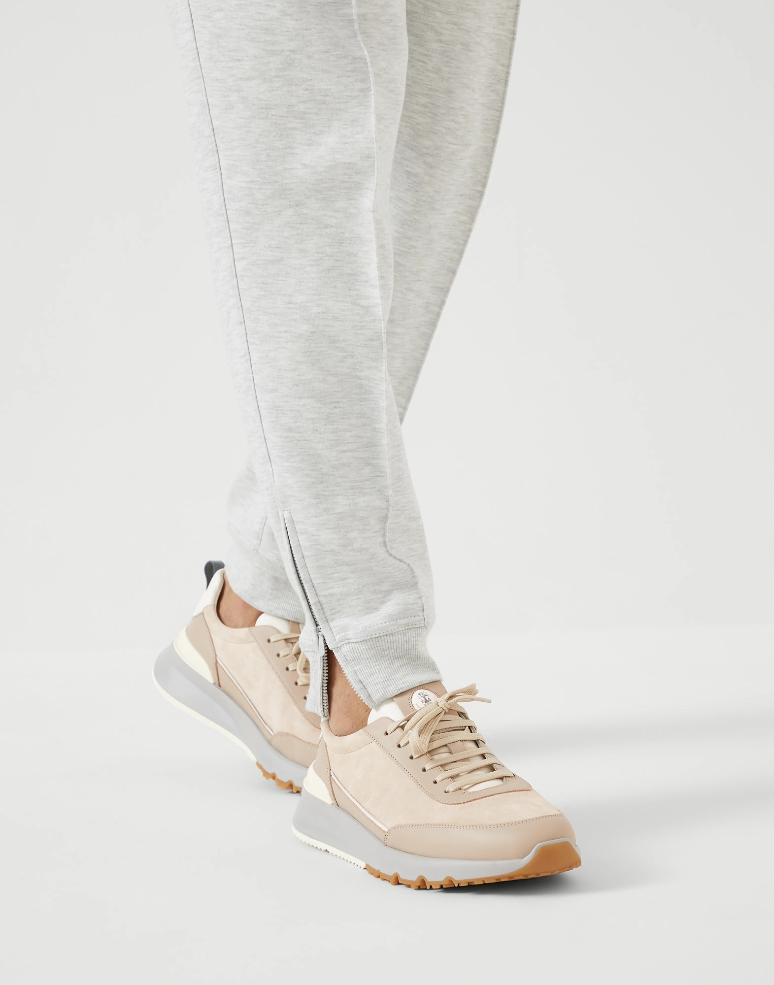 Brunello Cucinelli Luxe Lace-Up Sneakers with Embossed Monogram - Image 3