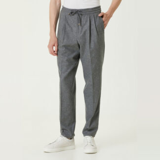Brunello Cucinelli Virgin Wool Pants with Drawstring Waistband