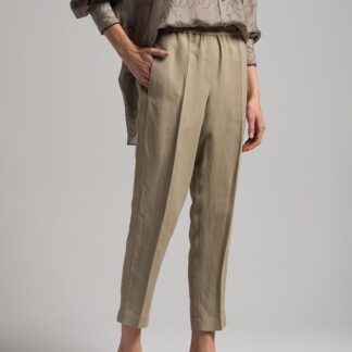 Brunello Cucinelli Cotton Trousers with Elastic Waistband