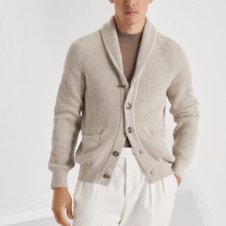 Brunello Cucinelli Cotton Cardigan with Shawl Lapels