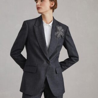 Brunello Cucinelli Virgin Wool Double-Breasted Blazer Jacket