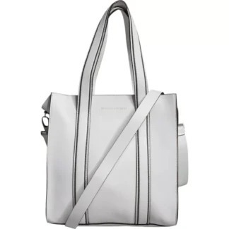 Brunello Cucinelli Leather White Shoulder Tote Bag