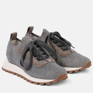 Brunello Cucinelli Luxe Lace-Up Sneakers with Signature Details