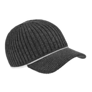 Brunello Cucinelli Wool Baseball Hat with Ribbed Knit Design