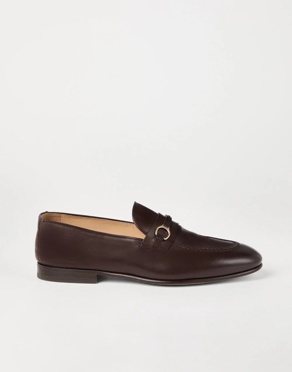 Brunello Cucinelli Leather Loafers with Brass Detail - Image 6