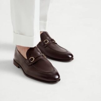 Brunello Cucinelli Leather Loafers with Brass Detail