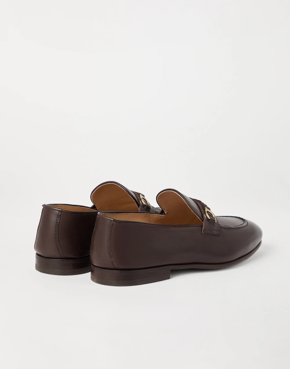 Brunello Cucinelli Leather Loafers with Brass Detail - Image 4