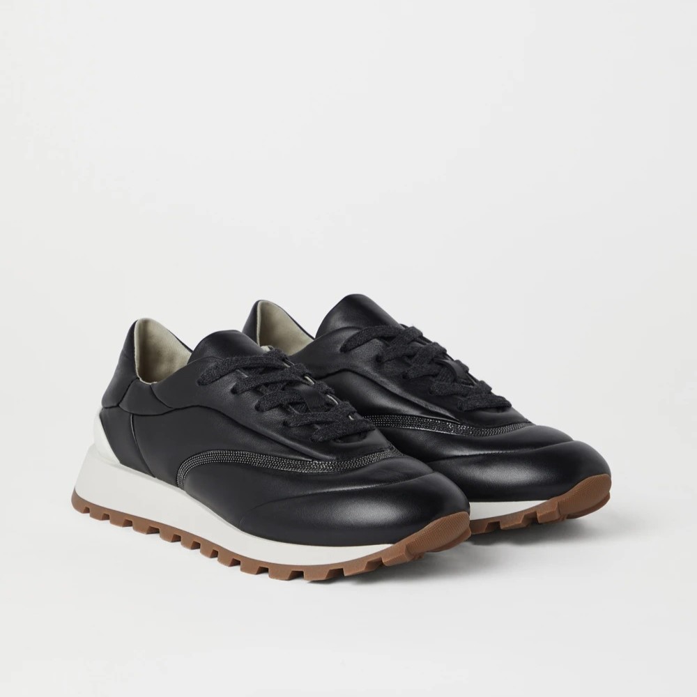 Brunello Cucinelli Leather Sneakers with Suede Details