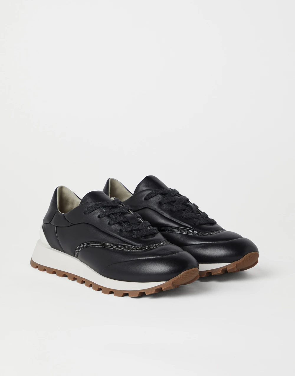 Brunello Cucinelli Leather Sneakers with Suede Details - Image 2