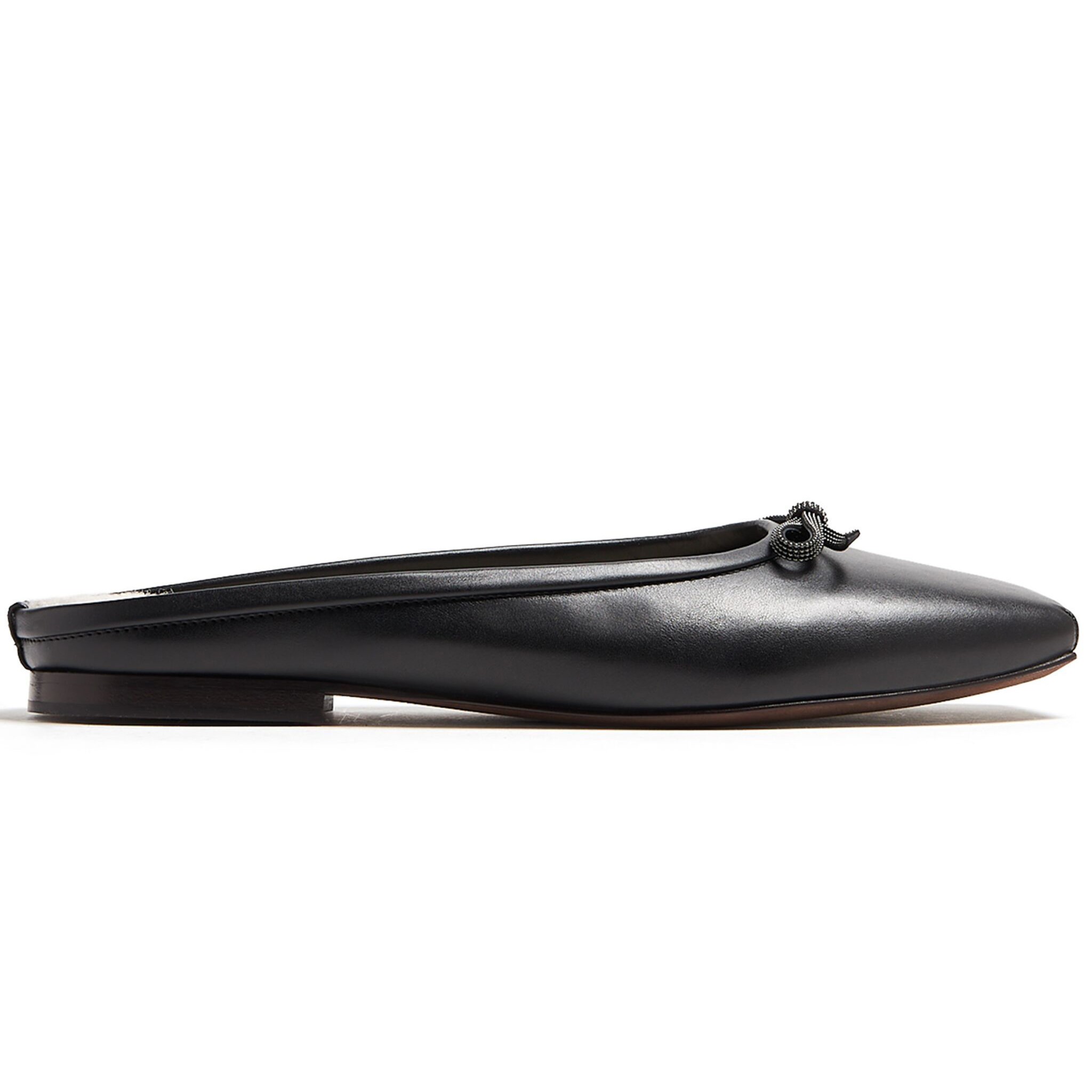 Brunello Cucinelli Leather Ballerinas with Decorative Bow