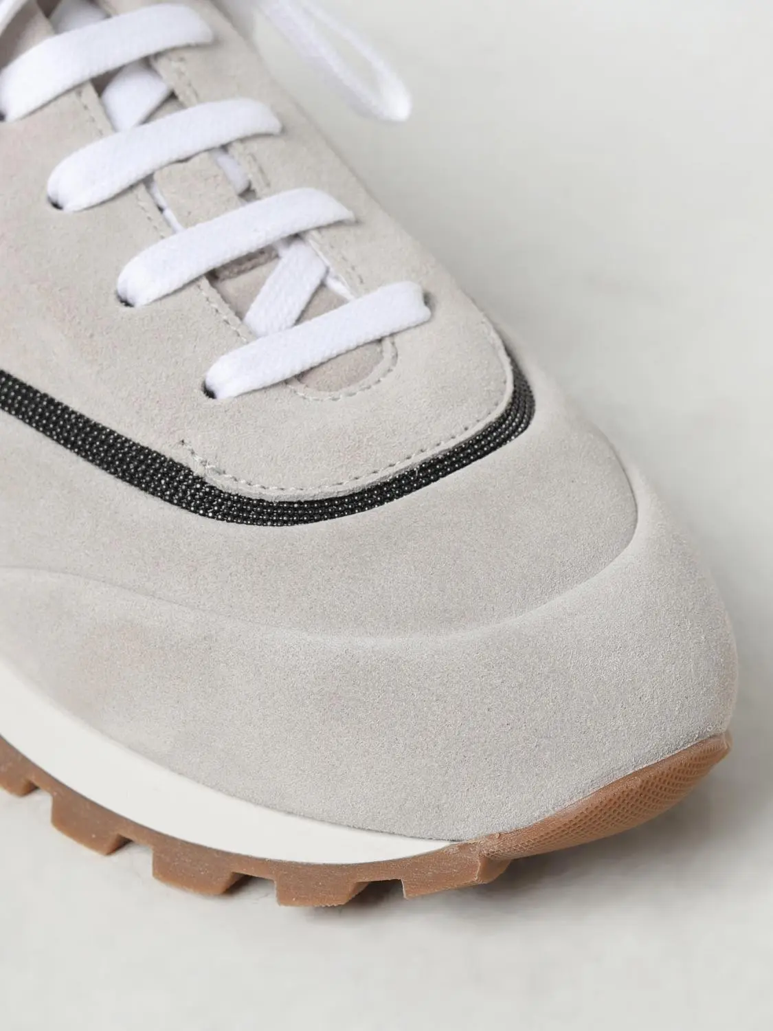Brunello Cucinelli Leather Sneakers with Suede Detailing - Image 4