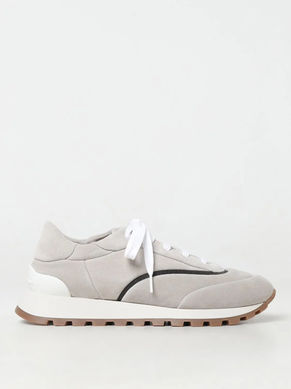 Brunello Cucinelli Leather Sneakers with Suede Detailing - Image 3